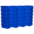 Akro-Mils 30220 AkroBins Plastic Storage Bins, Space-Saving Stackable Bins for Garage, Pantry, Craft Organization, 7" x 4" x 3", Blue, 24-Pack - color: Blue