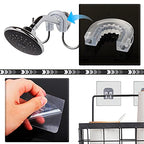 YeeBeny Bathroom Shower Caddy Connector with 2pcs Adhesive Sticker, Simple Household Items, Hook Mount for Shower Caddy Basket Bathroom Shelf Compatible with Zenna Home, GeekDigg, Decobros
