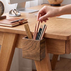 Remote Holder Hole-Free, Self-Adhesive Storage Wooden Box, Wall Mounted or Desk Mounted Container - size: Small