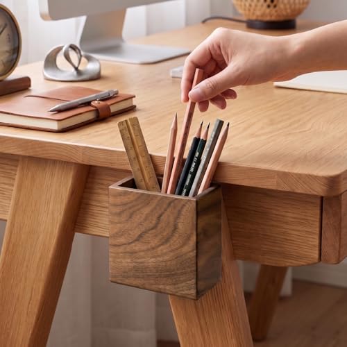 Remote Holder Hole-Free, Self-Adhesive Storage Wooden Box, Wall Mounted or Desk Mounted Container - size: Small