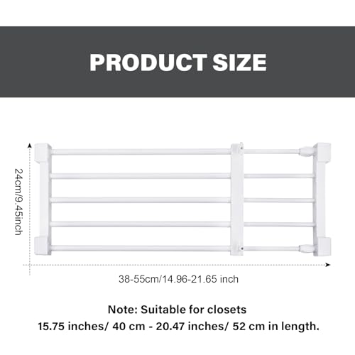 Geetery 4 Pcs Closet Tension Shelf Metal Expandable Closet Shelf Dividers Adjustable DIY Shelf Separators in Closet Tension Rod Storage Rack for Cabinet Kitchen Wardrobe (15''-21.65'' X 9.45'') - size: 15''-21.65'' x 9.45''