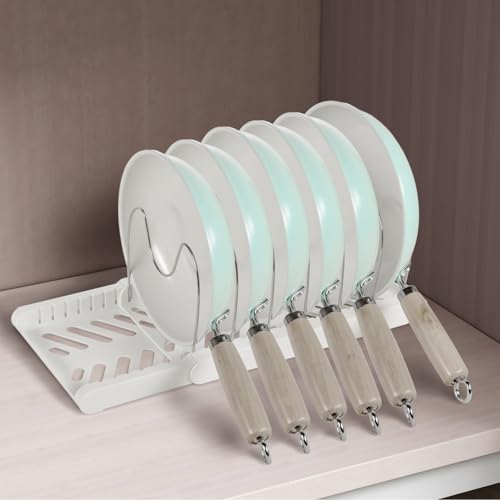 Cooking Sheet Organizer Pan Pot Organizer Lid Holder Baking Sheets Cutting Board Adjustable Storage Rack for Kitchen Cabinet