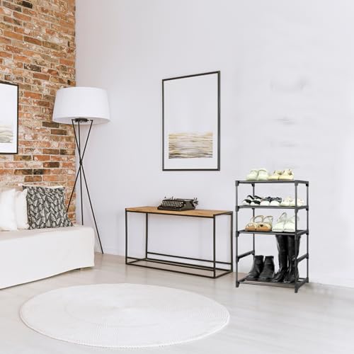 HITHIM 3-Tier Small Shoe Racks, Narrow Shoe Rack for 5-6 Pairs Shoe Storage,Kids Shoe Racks for Small Place,Lightweight Stackable Shoe Shelf Organizer for Closet,Black - color: Black, size: 3-Tier