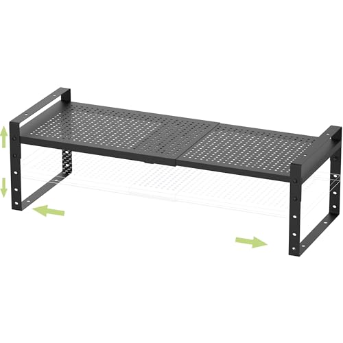 Jojocross Expandable Stackable Aadjustable Shoe Rack Pantry Shelf for Kitchen Cabinets Counter Shelves Countertop Cupboard Storage Solution,Sturdy Heavy-Duty Metal Construction(1Pack/Black/Medium) - color: 1Pack/Black, size: MEDIUM:8.1"D x 16.5"W x 7.8"H