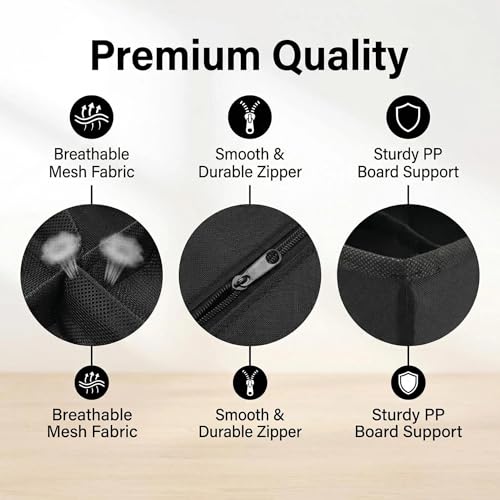 Sock Drawer Organizer Divider, 24 Cell Foldable Closet Underwear Storage Boxes, Fabric Dresser Drawer Dividers for Clothes, Socks, Lingerie, Ties, Belts, Baby Clothing - Black
