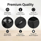 Sock Drawer Organizer Divider, 24 Cell Foldable Closet Underwear Storage Boxes, Fabric Dresser Drawer Dividers for Clothes, Socks, Lingerie, Ties, Belts, Baby Clothing - Black