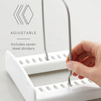 YouCopia StoreMore Bakeware Rack with Tall Steel Wires, Adjustable Pan and Lid Organizer, Classic Edition – White, Alloy Steel & Plastic, 11.5”W x 7.3”D x 6.4”H, Customizable Shelf - size: Standard