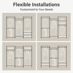 VIPEK V5 Medium Portable Closet Wardrobe Heavy Duty Clothes Rack, Freestanding Closet Metal Clothing Rack with 4 Hang Rods & 8 Shelves, Adjustable Custom Closet Rack, 56.7" Lx15.7 Wx76.4 H, White - color: White, size: V5 Medium
