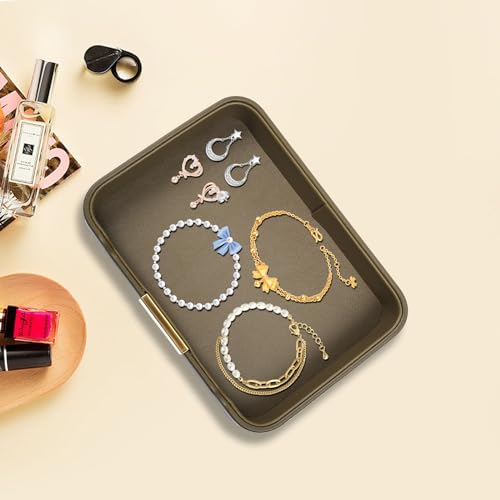Luxury Leather Valet Tray Desktop Storage Organizer,Bedside Vanity Catchall Tray Nightstand Caddy Holder for Cosmetic,Jewelry,Watch,Keys,Phone,Wallet,Remote Controller,Pen,Olive Green - color: Olive Green