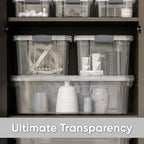 Superio 2.3 Qt Clear Plastic Storage Bin with Lid, Non-Toxic, BPA Free, Odor Free, Organizer Storage Box, Stackable Plastic Tote for Home, Garage, School, and Office, X-Small - size: 2.3" x 2.3" x 2.3"