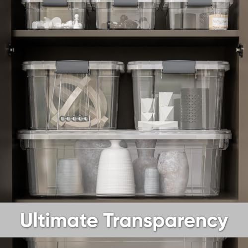 Superio 2.3 Qt Clear Plastic Storage Bin with Lid, Non-Toxic, BPA Free, Odor Free, Organizer Storage Box, Stackable Plastic Tote for Home, Garage, School, and Office, X-Small - size: 2.3" x 2.3" x 2.3"