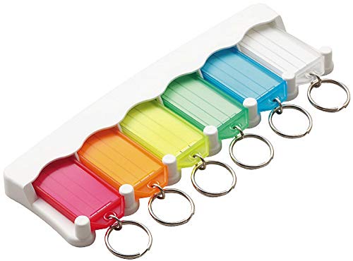 Lucky Line Key Tag Rack with 6 Tags, Multi Color (60560) - color: 6 Tag - Key Rack