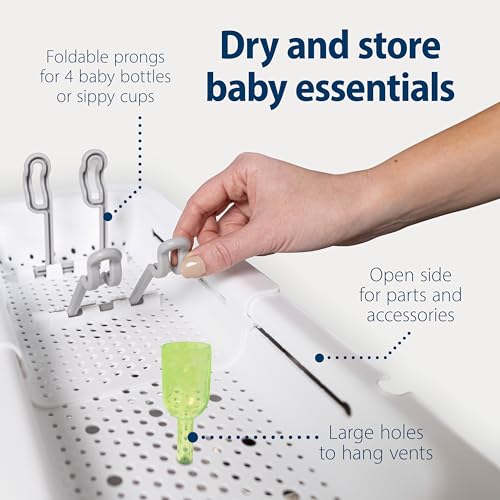 Dr. Brown's Sink Caddy for Baby Bottles and Parts with Two Brush Holders, Over The Sink Kitchen Storage, Drying Rack, and Organizer, BPA-Free
