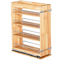 4 Tier Pull Out Spice Rack Holder Shelves (6.5" W x 22" D), spice organization for cabinet Storage Organization, pull out spice racks for inside cabinets - size: 6.5" W x 22" D Wood (4 tier)