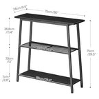 HOOBRO 30" Narrow Console Table, 3-Tier Small Entryway Table with Storage Shelves, Behind Couch Sofa Table, Hallway Table for Entryway, Foyer, Hallway, Living Room, Black BB62XG01 - color: Black
