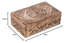 Ajuny Wooden Jewelry Box - Hand Carved Mango Wood Tree of Life Celtic Carving Decorative Multipurpose Keepsake Box, Treasure Chest Memory Box Organizer Travel Trinket Holder Case Gifts - 8x5 Inch - style: Celtic Tree