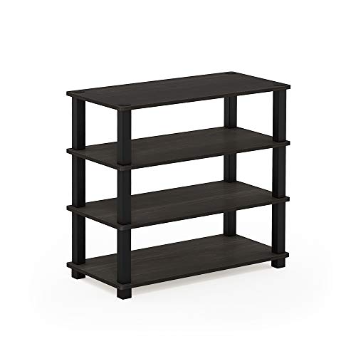 Furinno Turn-S-Tube 4-Tier Shoe Rack, Espresso/Black - color: Espresso/Black, size: 4-Tier (23.6"W)