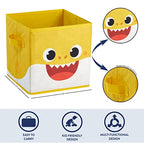 Idea Nuova Baby Shark Collapsible Storage Cubes, Set of 2, 10"x10",Baby Shark Blue/Yellow - color: Baby Shark blue/yellow