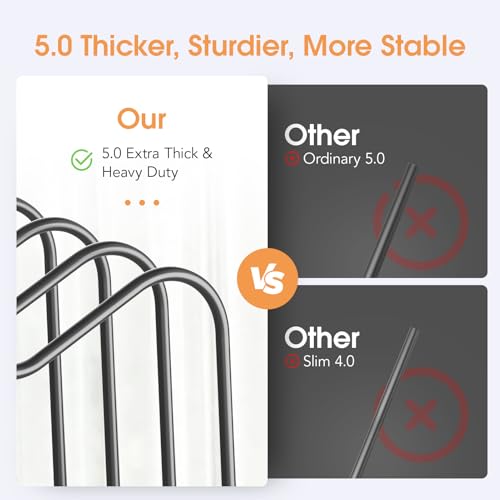 ORDORA Cutting Board Holder Stand Rack Organizer for Cabinet, 5mm Wire Storage Rack for Countertop, Baking Cookie Sheet Pan Organizer inside Cabinet, Chopping Board Holder for Pots, Lids and Skillets - size: 5-Slot 1 pack
