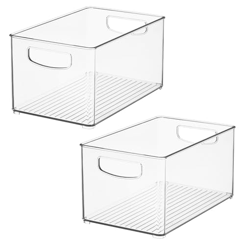 iDesign Stackable Clear Plastic Bin - Kitchen Organizers and Storage for Fridge and Pantry, 2-Pack - style: Pack of 2