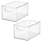iDesign Stackable Clear Plastic Bin - Kitchen Organizers and Storage for Fridge and Pantry, 2-Pack - style: Pack of 2