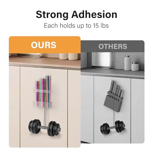 Straw Holder for Cabinet Door, Reusable Tumbler Straw Organizer Storage Container Mount for Kitchen Counter Cupboard Door (Transparent, 5.7inch) - color: Transparent, size: 5.7inch