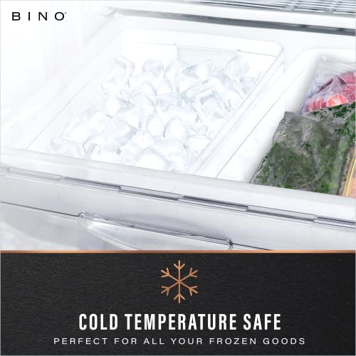 BINO | Plastic Storage Bins, Medium - 2 Pack | THE LUCID COLLECTION | Multi-Use Built-In Handles | BPA-Free | Clear Storage Containers | Fridge Organizer | Pantry & Home Organization - size: 2PK - MEDIUM