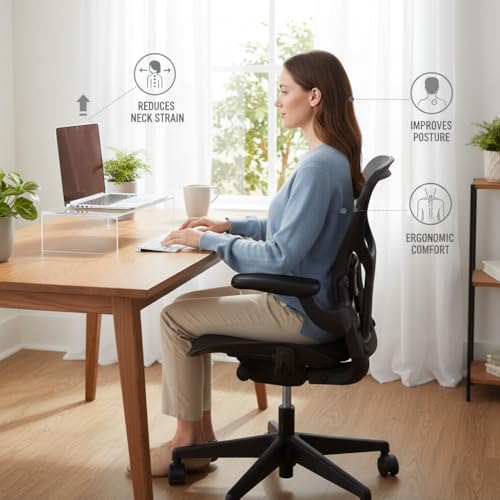 Azar 515360 Acrylic Monitor Stand Riser – Made in USA Laptop stand and Monitor Riser Acrylic Monitor Stand Riser Clear Laptop Stand for Desk Ergonomic Display Riser, Clear (21-Inch-Luxury Handcrafted) - size: 21-Inch