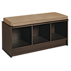 ClosetMaid 1570 Cubeicals 3-Cube Storage Bench, Espresso with Tan Cushion - color: Espresso With Tan Cushion