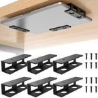 2 Pack Under Desk Laptop Mount with Anti-Scratch Felt Board, Holder Tray, Durable Shelf for Keyboard Storage - size: 6pcs-2 Pack
