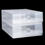 Shihanee 12 Pcs Boot Box Clear Plastic Stackable Shoe Storage Organizer Foldable Heavy Duty Shoe Containers for Closet Small Spaces Dorm Bedroom Apartments (13.4 x 8.3 x 5.1 Inches) - size: 13.4 X 8.3 X 5.1 Inches
