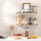 Amaoot Floating Shelves Set of 3, Home Wood Wall Shelf, Farmhouse Shelf for Bedroom, Wall Mounted Floating Shelf for Living Room, Bedroom, Bathroom, Kitchen, Office (White) - color: White