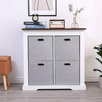 Cube Storage Bins 13×13x13 Inch Linen Foldable Box with Handles, Collapsible Organization Basket Set of 4 Large Capacity Grewer for Closet Shelf Cabinet Bookcase Bedroom, Silver Grey - color: Grey