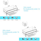 Acrylic Monitor Stand, 2 Tier Riser with Storage Shelf, Clear, 16/20 Inch, Home Office Desk Organizer (16in) - size: 16in