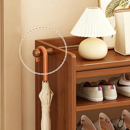 5 Tier Shoe Rack Bamboo Shoe Shelf Storage Organizer Shoe Stand for Closet, Entryway, Hallway, Bathroom and Living Room, Natural - size: 5 TIER