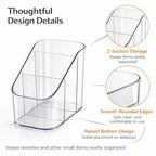 Remote Control Holder, Clear Plastic TV Remote Caddy for Desk and Nightstand Storage, Space-Saving Desk Organizer with See-Through Design for Living Room and Office Desk Accessories, 3 Compartments - size: 3 Slots