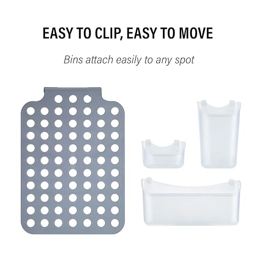 DecorRack Adjustable Hanging Storage, 3 Bins Over Shower Door Organizer, Bathroom Storage With Removable Baskets For Space Saving, BPA Free - size: 3 Bins