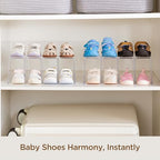 HBlife Clear Acrylic Kids Shoe Rack for Closet, 6 Pack, 4 Sections, Stackable, Crystal Clear, 4 Pairs Capacity - color: Clear, size: 6 Pack