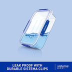 Sistema KLIP IT+ 2.2L Rectangle Food Storage Containers (3-Pack), Stackable & Airtight Food Boxes with Lids, Dishwasher, Freezer, & Microwave-Safe, BPA-Free, School Lunch Boxes - size: 2.2L (3-Pack)