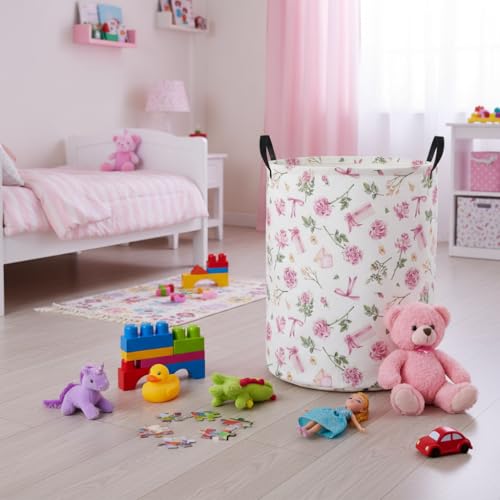 Baby Laundry Basket Baby Nursery Hamper Kids Laundry Basket Toy Storage Bin for Boys Room Decor Gift Baskets for Bedroom Bathroom(Gift Flower) - color: Gift Flower