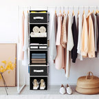Univivi 6 Shelf Hanging Closet Organizer and Storage with 4 Removable Drawers & 6 Side Pockets,Wardrobe Clothes Organizer,Closet Hanging Shelves,Hanging Storage Organizer,Foldable