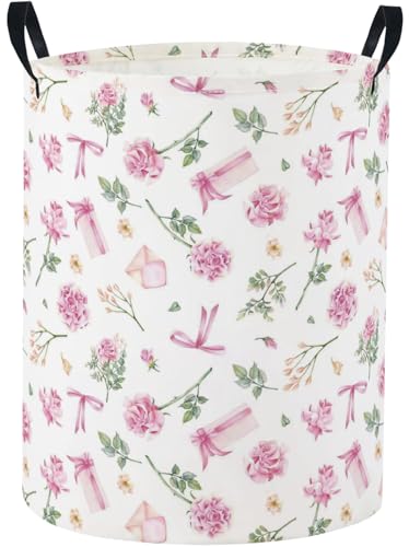 Baby Laundry Basket Baby Nursery Hamper Kids Laundry Basket Toy Storage Bin for Boys Room Decor Gift Baskets for Bedroom Bathroom(Gift Flower) - color: Gift Flower