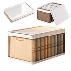 Stackable Wardrobe Clothes Organizer, Jeans Compartment Plastic Storage Box with Detachable Dividers lid, Wardrobe Clothes Cabinet for Toys Snacks Books, Clear Brown (9 Grids)
