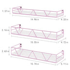 Amaoot Floating Shelves Set of 3, Home Wood Wall Shelf, Farmhouse Shelf for Bedroom, Wall Mounted Floating Shelf for Living Room, Bedroom, Bathroom, Kitchen, Office (Pink) - color: Pink