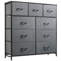 WLIVE 9-Drawer Dresser, Fabric Storage Tower for Bedroom, Hallway, Entryway, Closet, Tall Chest Organizer Unit with Fabric Bins, Steel Frame, Wood Top, Easy Pull Handle, Dark Grey - color: A-dark Grey