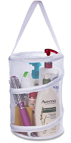 Handy Laundry Portable Shower Caddy – Foldable Mesh Organizer with Handle, Quick Dry, Large Compartments, Drainage Hole, Ideal for Dorm, College, Gym, Travel, Camp – White - color: White, size: Large