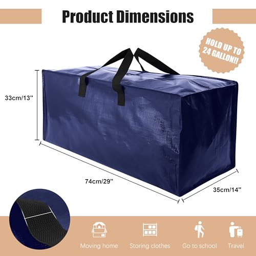 NATURELUX Heavy Duty Moving Bags with Backpack Straps and Strong Handles, Alternative to Moving Boxes and Storage Totes for Dorm Room Essentials, 12 Pack, Blue - color: Blue, size: 93 L - 12 pcs - Backpack