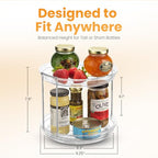 Clear Two Tier Lazy Susan Organizer - 2-Pack Rotating Spice Rack Turntable for Kitchen Cabinet, Countertop, Bathroom or Dining Table - Spinning Carousel Racks for Counter and Pantry Cabinet Storage - size: 2-Pack