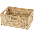 Large Wicker Basket, 15" Water Hyacinth Wicker Storage Baskets for Organizing, Rectangular Storage Baskets for Shelves, Rattan Woven Basket with Built-in Handles, 1 Pack (Natural, Large) - size: 15"L x 11"W x 6 ¾"H