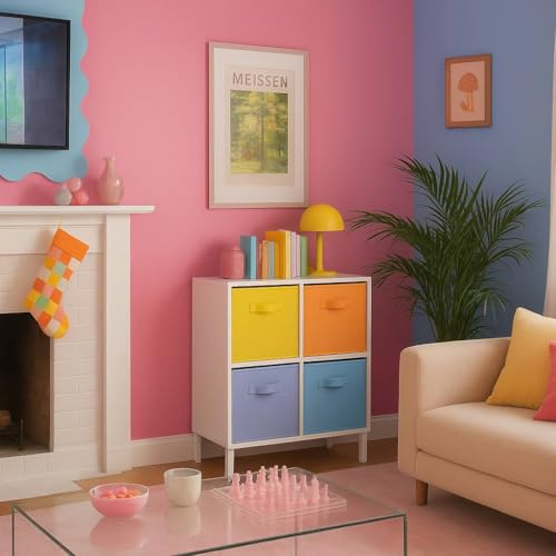 Cupic Cupid 11 Inch Storage Cube, Fabric Cube Storage Bin with Handles, Storage Cube Organizer for Clothes and Toys, Collapsible Cube Bins for Closet, Shelves, Nursery, 6-Pack, Pastel Colors - color: Pastel Colors, size: 11 Inch